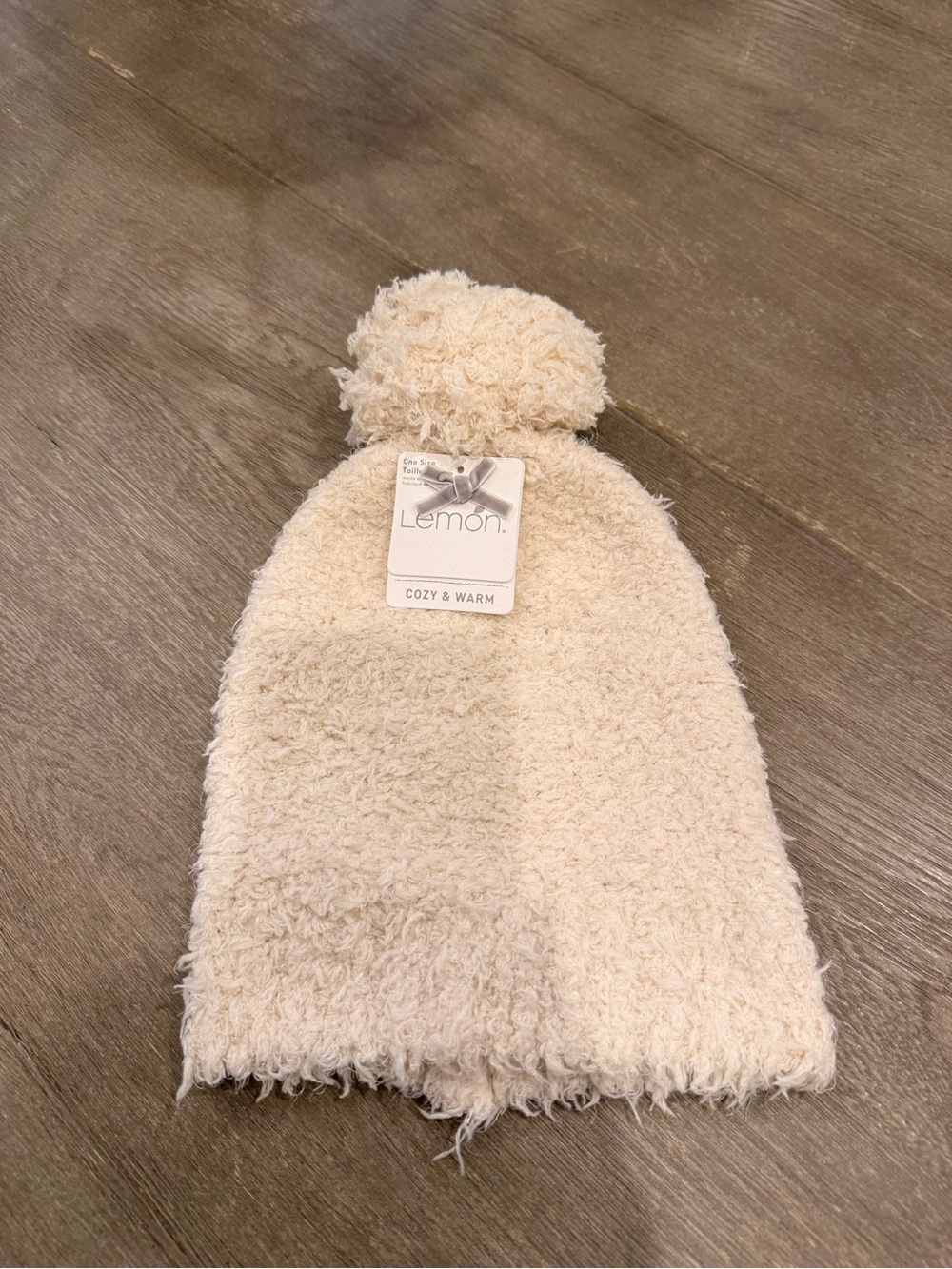 NWT! Lemon Plush Cream Pom-Pom Beanie